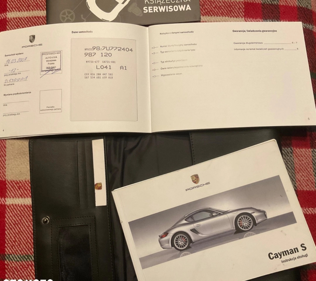 Porsche Cayman cena 119800 przebieg: 200000, rok produkcji 2007 z Gdynia małe 56